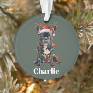 Personalized Name Christmas French Bulldog Dog  Ornament