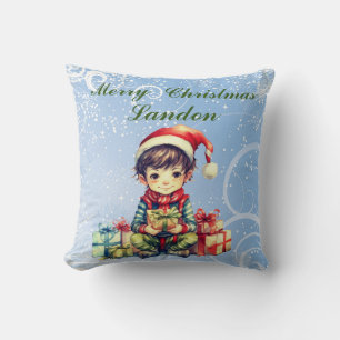Personalized name Christmas Throw Pillow