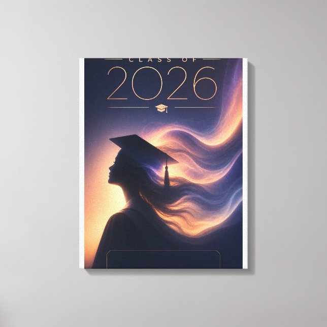 Personalized Name Class of 2026 Graduate Gift.   Canvas Print (Front)