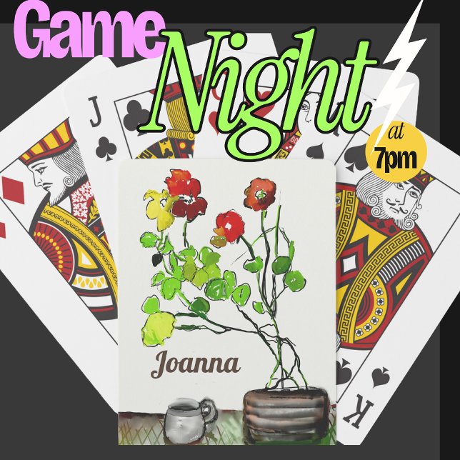 . Personalized Name Classic Art Games Playing Cards (Personalized,  Nasturtium playing cards)