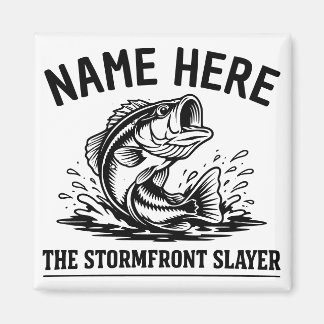 Personalized Name Classic Bass Fishing Storm Magnet