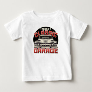 Personalized NAME Classic Car Garage Custom Shop Baby T-Shirt