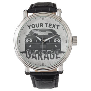 Personalized NAME Classic Muscle Car Garage Retro Watch