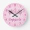 Personalized Name Clock Pink Princess Crown Tiara