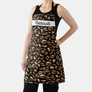 Personalized Name Coffee Bean Barista  Apron