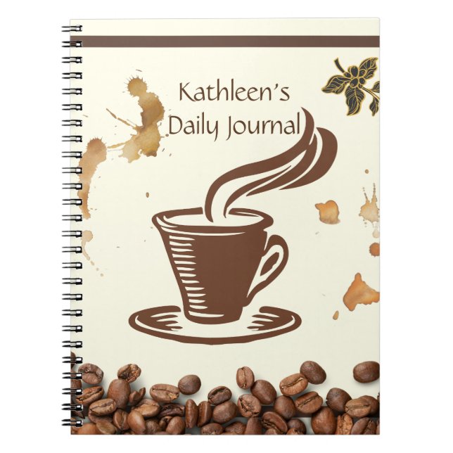 Personalized Name Coffee Daily Journal (Front)