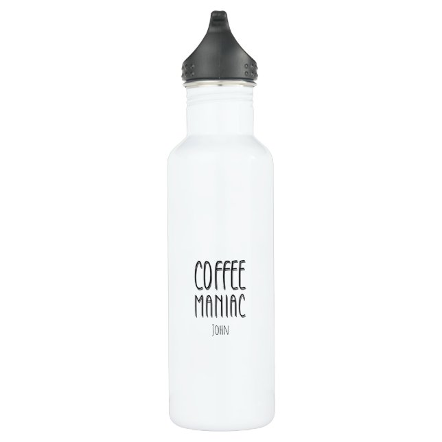 Personalized  Name Coffee Maniac - Funny  710 Ml Water Bottle (Right)