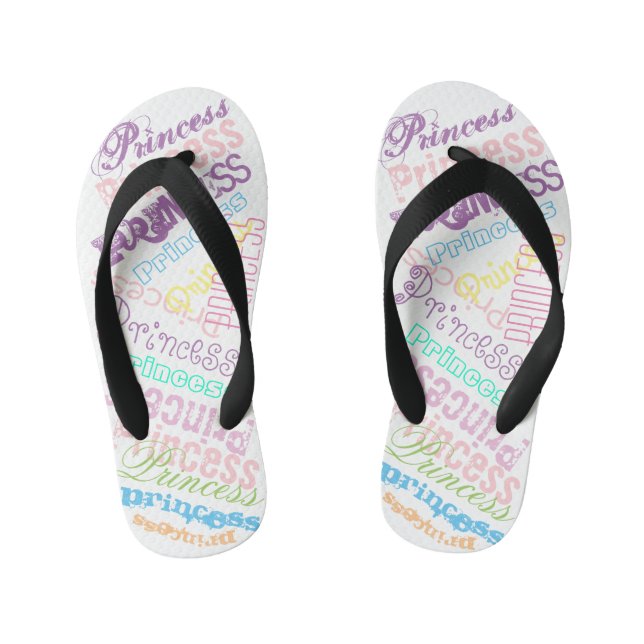 Personalized Name Collage Gift Wrap Pastel Colours Kid's Flip Flops (Footbed)