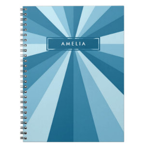 Personalized Name Colour Wheel Shades of Blue Notebook