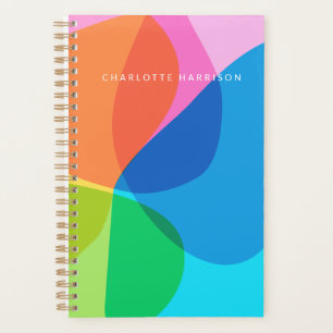 Personalized Name Colourful Abstract Playful Chic Planner