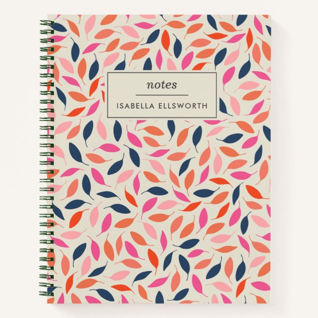 Personalized Name Colourful Botanical Writing  Notebook (Front)