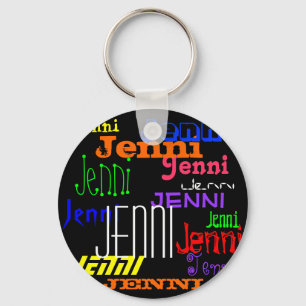 Personalized Name Colourful Collage Keychain