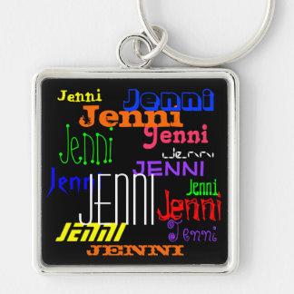 Personalized Name Colourful Collage Keychain