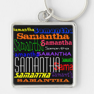 Personalized Name Colourful Collage Keychain