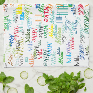 Personalized name colourful kitchen towel