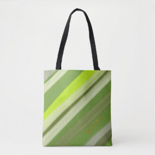 Personalized Name Colourful Lime Green Stripes  Tote Bag