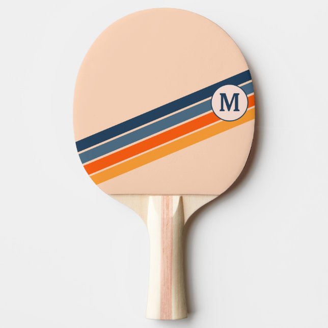 Personalized Name Colourful Line Orange Blue Red Ping Pong Paddle (Front)
