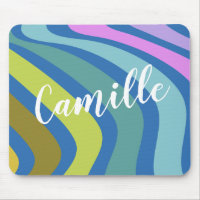 Personalized Name Colourful Retro Geometric Wavy