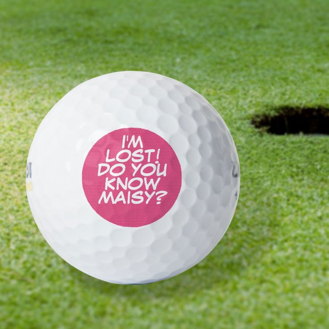Personalized Name Comic Book Pink Lost Golf Balls (Creator Uploaded)