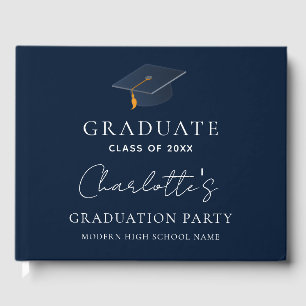 Personalized Name Commencement Graduation Party Guest Book