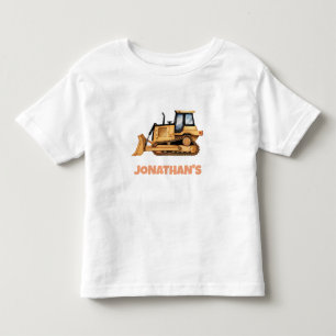 Personalized Name Construction Vehicle Bulldozer Toddler T-shirt