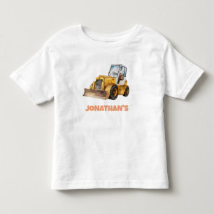 Personalized Name Construction Vehicle Bulldozer Toddler T-shirt