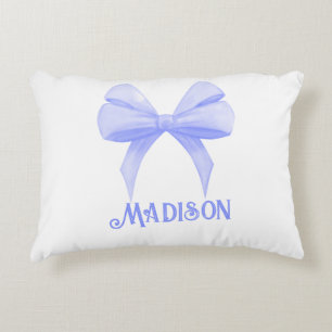 Personalized Name Coquette Purple Bow Accent Pillo Pillow