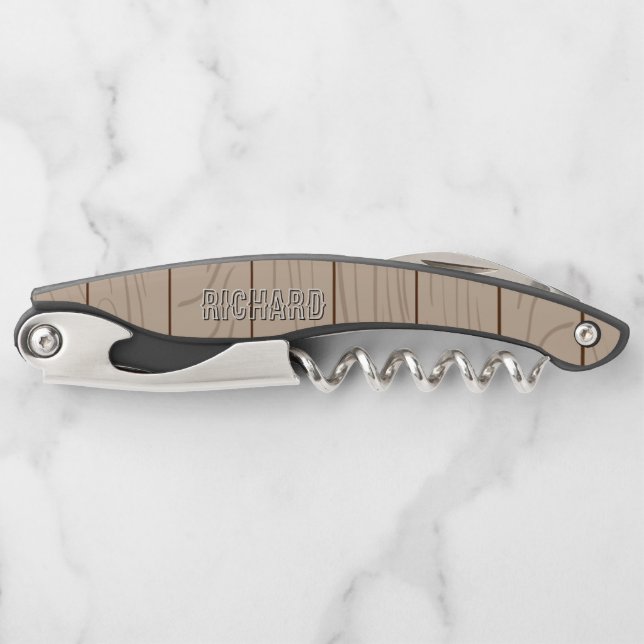 Personalized Name Corkscrew Stylish Wine Opener (Front)