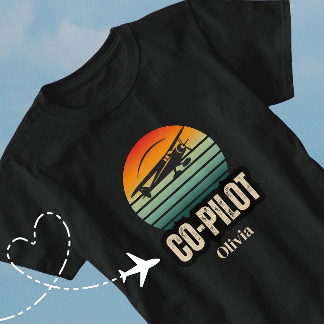 Personalized Name Couple Matching PILOT Sunset T-Shirt (Creator Uploaded)
