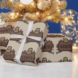 Personalized NAME Cowboy Guns Western Ranch Sign Wrapping Paper