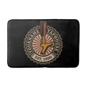 Personalized NAME Craft Beer Taphouse Brewery Bar Bath Mat