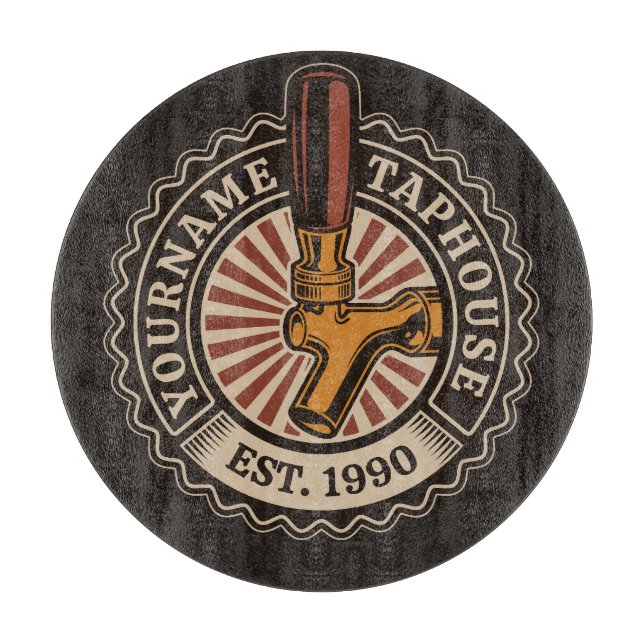 Personalized NAME Craft Beer Taphouse Brewery Bar  Cutting Board (Front)