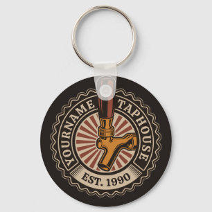 Personalized NAME Craft Beer Taphouse Brewery Bar Keychain