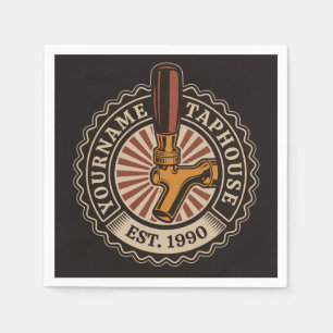 Personalized NAME Craft Beer Taphouse Brewery Bar Napkin