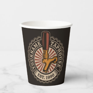 Personalized NAME Craft Beer Taphouse Brewery Bar Paper Cups
