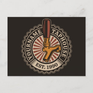Personalized NAME Craft Beer Taphouse Brewery Bar  Postcard