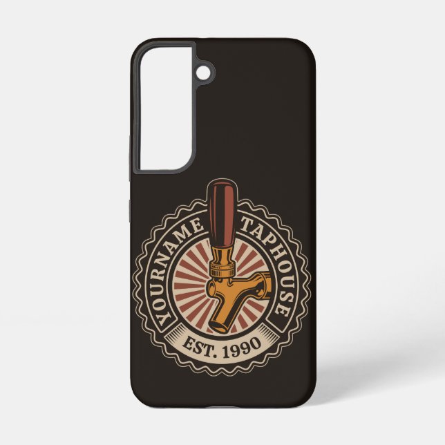 Personalized NAME Craft Beer Taphouse Brewery Bar Samsung Galaxy S22 Case (Back)