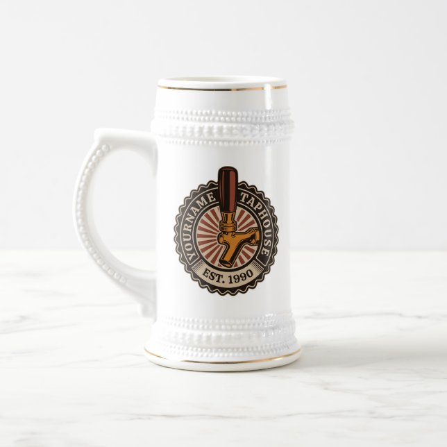 Personalized NAME Craft Beer Taphouse Brewery Bar  Stein (Left)