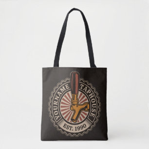Personalized NAME Craft Beer Taphouse Brewery Bar Tote Bag