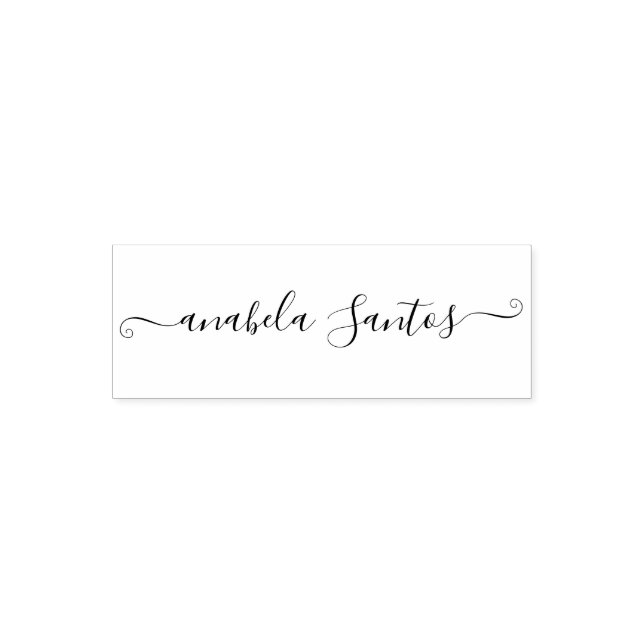 Personalized Name Custom Chic Script Simple Modern Self-inking Stamp (Design)