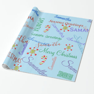 Personalized Name Custom Christmas Wrapping Paper