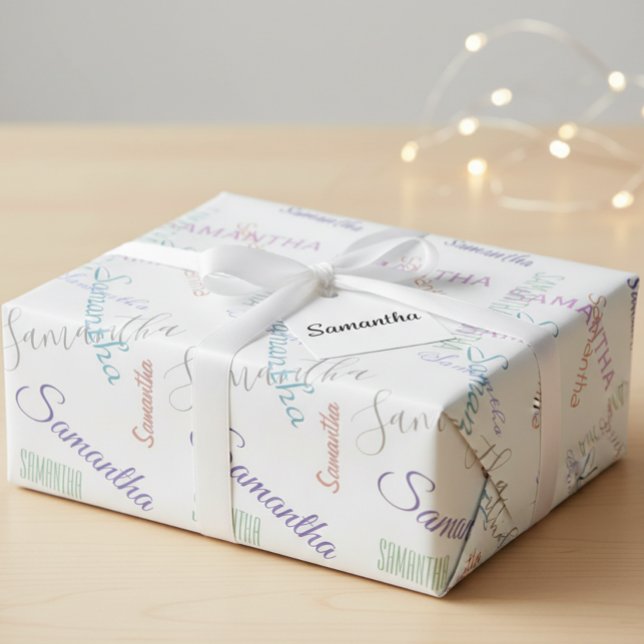 Personalized Name Custom Colourful Wrapping Paper (Creator Uploaded)