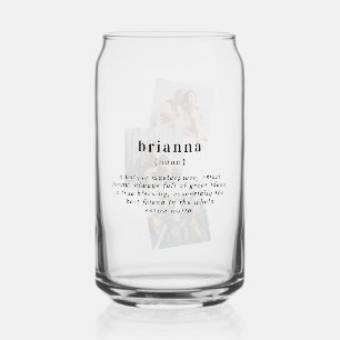 Personalized Name Custom Definition   3 Photo Can Glass