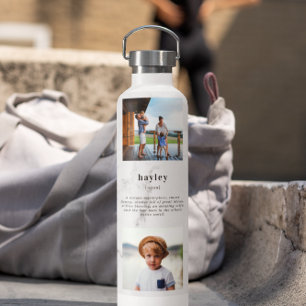 Personalized Name Custom Definition   8 Photo Water Bottle