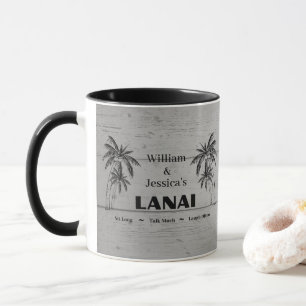 Personalized Name Custom Lanai Tropical Palm Trees Mug