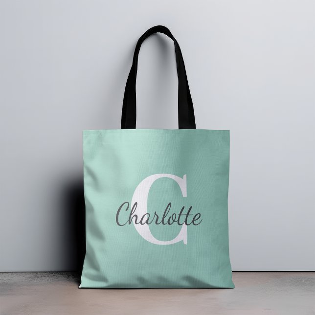 Personalized Name Custom Minimalist Monogram Tote Bag (Creator Uploaded)
