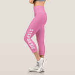 Personalized Name Custom Pink Capri Leggings<br><div class="desc">Bring style and personalization to your activewear collection with these custom pink capri leggings, featuring your name along the leg. Ideal for workouts, yoga, or casual wear, these leggings offer both comfort and a unique, custom look. Made from high-quality fabric for a flattering fit, they’re perfect as a gift for...</div>