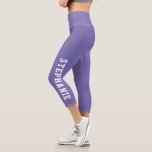 Personalized Name Custom Purple Capri Leggings<br><div class="desc">Add a personal touch to your fitness wardrobe with these custom purple capri leggings, featuring your name along the leg. Perfect for workouts, yoga, or casual outings, these leggings provide both comfort and style for a unique athleisure look. Crafted from high-quality fabric for a flattering fit, they’re an ideal gift...</div>