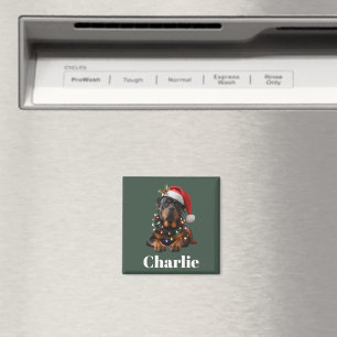 Personalized Name Custom Rottweiler Dog Christmas Magnet