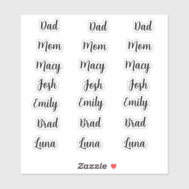 Personalized Name Custom Stickers (Sheet)